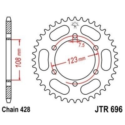 Corona JT 696 de acero con 43 dientes JTR696.43