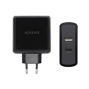 Aisens - Cargador 57W, 1Xusb-C Pd3.0 45W, 1Xusb-A 5V/2.4A 12W, Negro