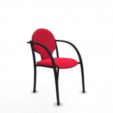 Piqueras y Crespo Pack 2 sillas Hell?n chasis 4 patas negro bali rojo