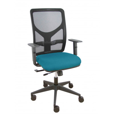 Silla Motilla traslack malla negra asiento bali verde petróleo brazo regulable