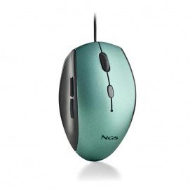 Ratón con cable Ngs Ergo Silent mouse + USB tipo C, hielo