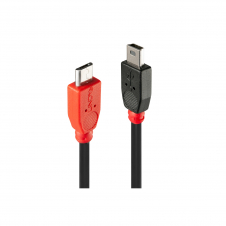 Lindy 31717 cable USB 0,5 m USB 2.0 Mini-USB B Micro-USB B Negro, Rojo