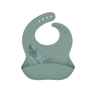 Babero Platinum Silicone Flora Sage
