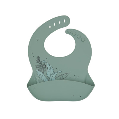 Babero Platinum Silicone Flora Sage
