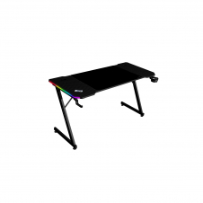 Mars Gaming MGD-X140RGB, Mesa Gaming Ergonómica, Iluminación ARGB con Mando, Fibra de Carbono, Alfombrilla XXL, Soporte Auriculares y Bebida, Gesti