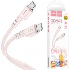 Cable USB-C a USB-C 1 metro 60W Hoco X97 Crystal Silicona Pink