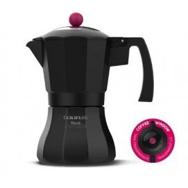 Cafetera italiana Taurus WINDOW KCP9003I, 3 tazas, negro