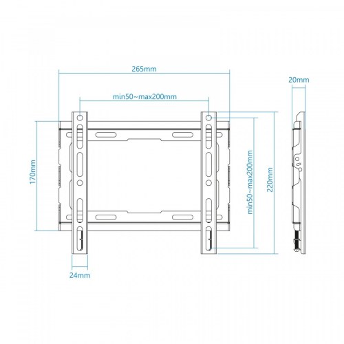 SOPORTE PARED PANTALLAS 23-43 NEGRO