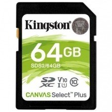 Tarjeta de Memoria Kingston CANVAS Select Plus 64GB SD XC/ Clase 10/ 100MBs