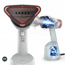 Rowenta – Plancha vertical Rowenta AeroSteam Tecnología OptiFlow combina el vapor y la succión para elimanar arrugas.
