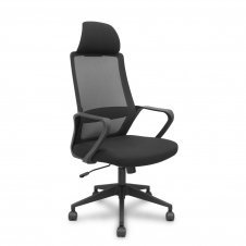 Piqueras y Crespo Silla Pro534 negra respaldo malla negro asiento tela negro base piramidal negra ruedas nailon