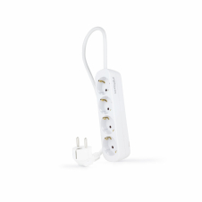Nanocable Regleta de Enchufes con 4 Tomas, 1.4 m, Blanco