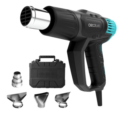 Cecotec Hell Gun 7500 Full Equip Pistola de Calor - 2000W - Temperatura Regulable de 50ºC a 550ºC - Cabezales Incluidos - Color Negro