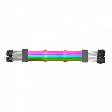 Mars Gaming MCA-16 Cable Extensor ARGB 8+8pin PCIe para Tarjeta Gráfica LEDs Ultrabrillantes Compatibilidad Total AWG18 de Cobre Puro 310mm
