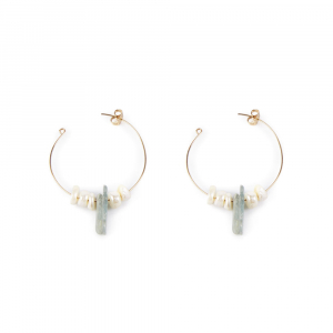 LAO GREEN 4CM pendientes #oro brillo 1 u