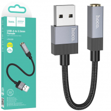 Hoco UPA32D Cable USB-A a Jack 3.5mm Negro