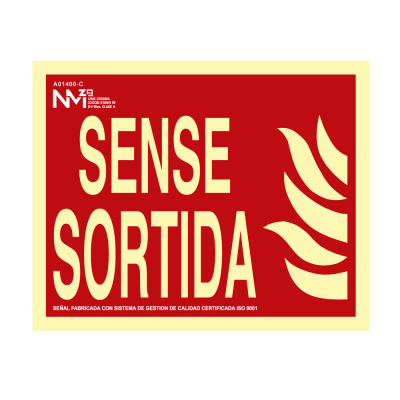 Cartel de extinción sense sortida clase b (pvc 0.7mm) 30x15cm normaluz