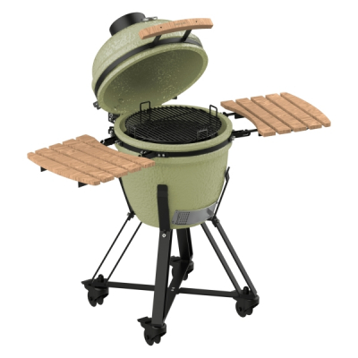 Barbacoa cerámica Cecotec DragonFire 4600 Kamado - 46 cm | Soporte hierro fundido | Control flujo aire | Color Menta