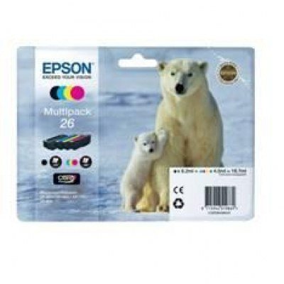 Multipack cartucho tinta epson 26 t261440 xp - 600 - 605 - 700 - 800 - oso polar
