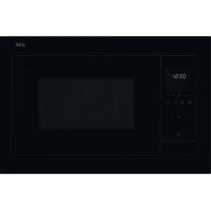 Microondas integrable AEG TS5GM25EB, Serie 5000, 25 litros, 900W, Grill 1000W, 8 niveles, 38.8 x 59.5 x 40 cm, display LED, interior acero inox, exterior negro