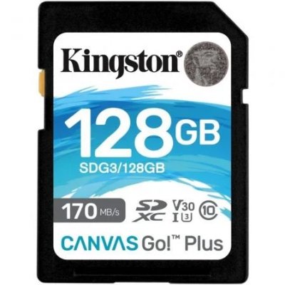 Tarjeta de Memoria Kingston CANVAS Canvas Go! Plus 128GB SD XC/ Clase 10/ 170MBs