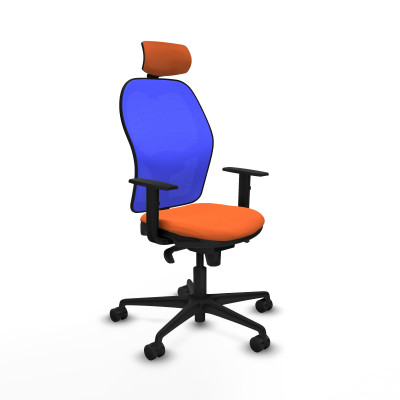 Jorquera sincro malla azul bali naranja brazos 1D base nailon cabecero 2D ruedas 65mm nailon