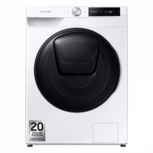 Lavadora - secadora Samsung WD90T654DBE, 9kg lavado, 6kg secado, 1400rpm, clase E, 377 kWh año, AI, EcoBubble, 72dB, Wifi, blanco