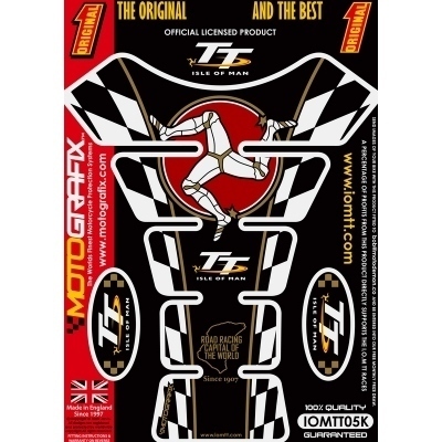 Protector de depósito Motografix Isla de Man TT 4 piezas negro IOMTT05K