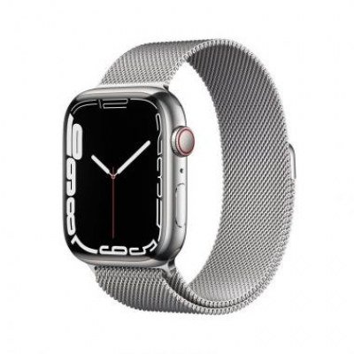 Reloj smartwatch apple watch series 7 gps + cellular 45mm silver pantalla ip6x - retina - sensor o2 - app ecg