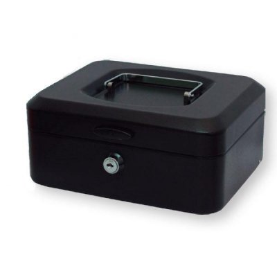 POESSA Caja de caudales con bandeja 20x9,5x15cm negro