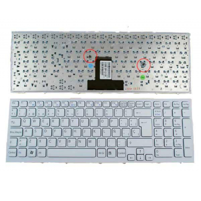 Teclado compatible para portátil SONY vpc-eb series blanco con marco