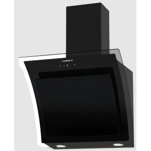 Campana decorativa de pared inclinada Corberó NYASA6000B, vertical, 60 cm, 831 m3/h, clase A++, 6 velocidades, 64dB, filtro aluminio, 2 luces LED, cristal negro