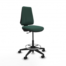 Piqueras y Crespo Taburete Elche CP bali verde botella base piramidal ruedas 65mm nailon