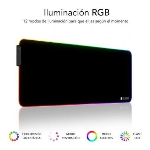 Alfombrilla Subblim MP-02RGB01 LED RGB XL/ 800 x 300 x 4 mm