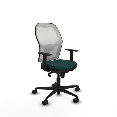 Jorquera sincro malla blanca similpiel verde botella brazos 1D base nailon ruedas 65mm nailon