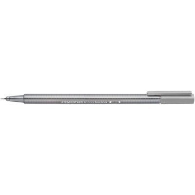 Staedtler Triplus Fineliner 334 Rotulador de Punta Fina - Trazo de 0.3mm - Tinta Base de Agua - Color Gris Plata