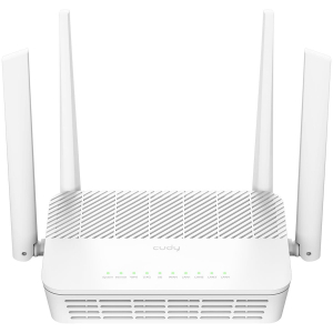 Cudy Router WiFi 6 Mesh Gigabit Dual Band AX3000 - Velocidad hasta 1000Mbps - 5 Puertos - 4 Antenas Fijas de 5dBi - Tecnologia M