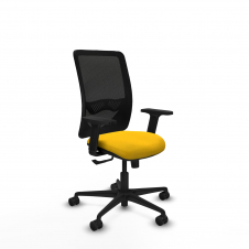 Piqueras y Crespo Zulema sincro malla negra bali amarillo brazos 2D base nailon ruedas 65mm nailon