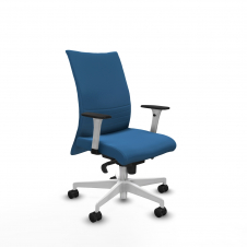 Piqueras y Crespo Albacete confidente sincro similpiel azul claro brazos 1D blancos base blanca ruedas 65 mm nailon