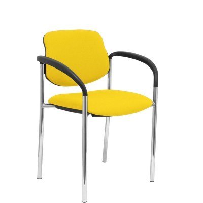 Silla fija Styl bali amarillo chasis cromo con brazos