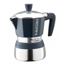 Pedrini MyMoka induction Cafetera italiana Azul, Acero inoxidable