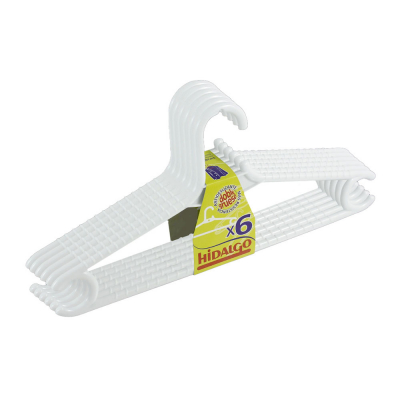 Perchas doble grueso color blanco, 6 uds