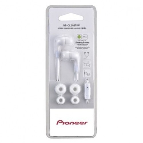 AURICULARES INTRAUDITIVOS PIONEER SE-CL502-W BLANCOS - DRIVERS 9MM - 20-20000HZ - 100DB - JACK 3.5MM - CABLE 1.2M