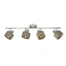 Regleta Nando 4xe14 Cromo-niquel/mad.gris Focos Orientables 16x73x10 Cm