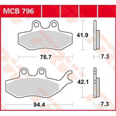 Pastillas de freno metal sinterizado SV TRW MCB796