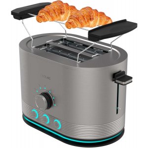 Tostador Cecotec SHINE&TOAST, 2 ranuras cortas, 850W, ref. 03285, inox