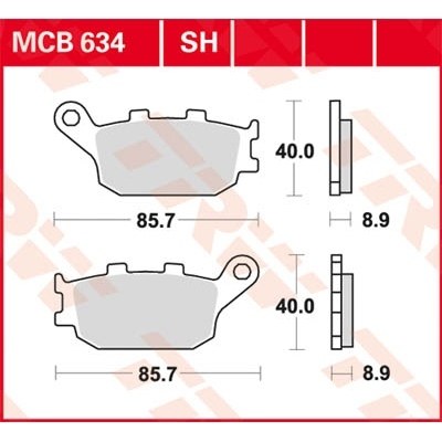 Pastillas de freno traseras sinterizadas serie SH TRW MCB634SH