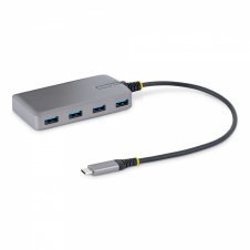 StarTech.com Hub USB de 4 Puertos USBA - USB 3.0 de 5Gbps - Alimentado por el Bus - Concentrador USB-C de 4 Puertos USB-A con Alimentación Opcional -