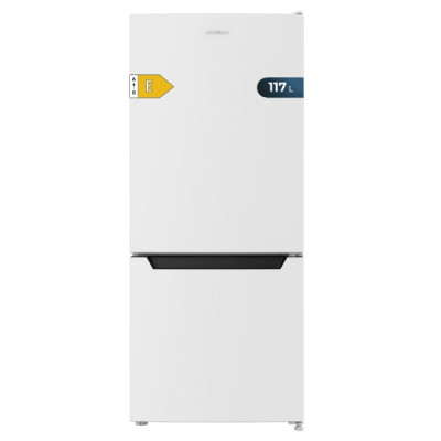 Cecotec Bolero CoolMarket Combi 117 DF White E Frigorifico Combi - Capacidad 117L - Defrost - Congelacion Ultrarapida - Display Interior - Puerta Reversible - Clase E - 47x49x114cm - Color Blanco