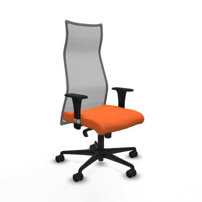 Albacete malla sincro malla gris bali naranja brazos 1D base nailon ruedas 65 mm nailon